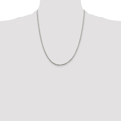 Sterling Silver 2.25mm Twisted Box Chain