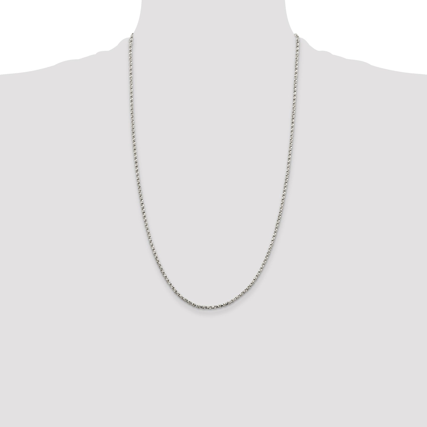 Sterling Silver 2.25mm Twisted Box Chain