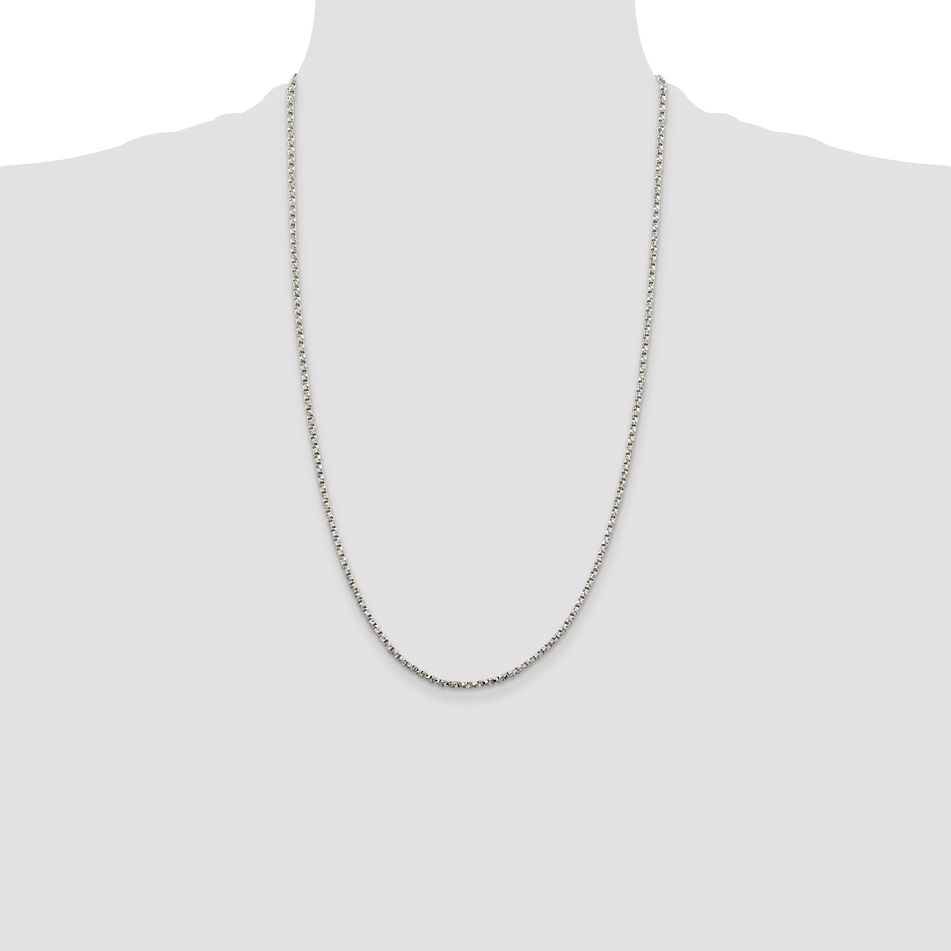 Sterling Silver 2.25mm Twisted Box Chain
