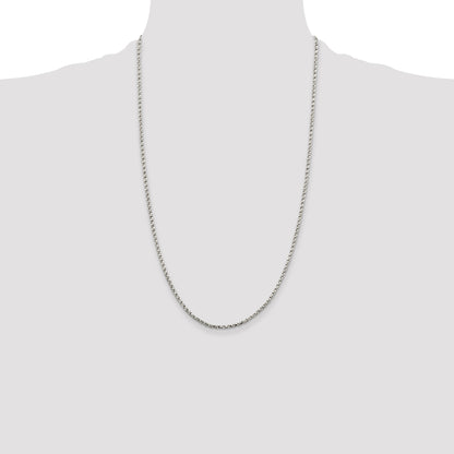 Sterling Silver 2.25mm Twisted Box Chain
