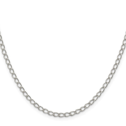 Sterling Silver 3mm Half Round Wire Open Curb Chain