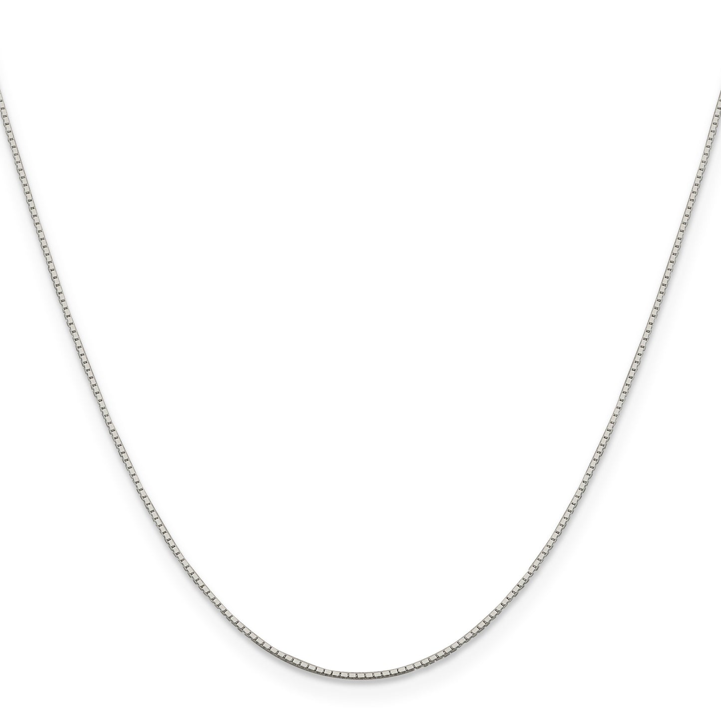 Sterling Silver Rhodium-plated .6mm Mirror Box Chain w/4in ext.