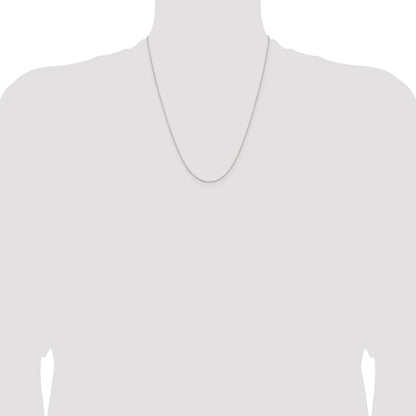 Sterling Silver Rhodium-plated .6mm Mirror Box Chain w/4in ext.