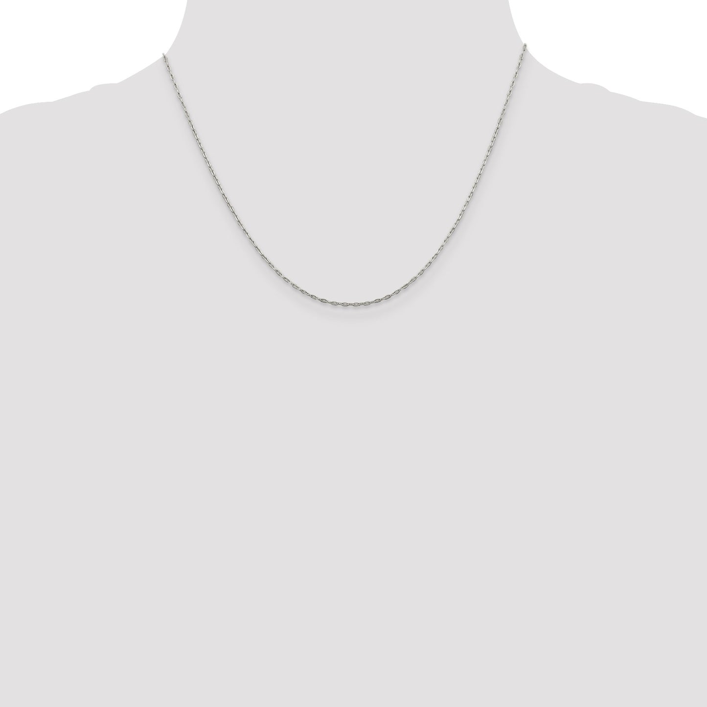 Sterling Silver 1.4mm Flat Oval Cable Chain w/2in ext.
