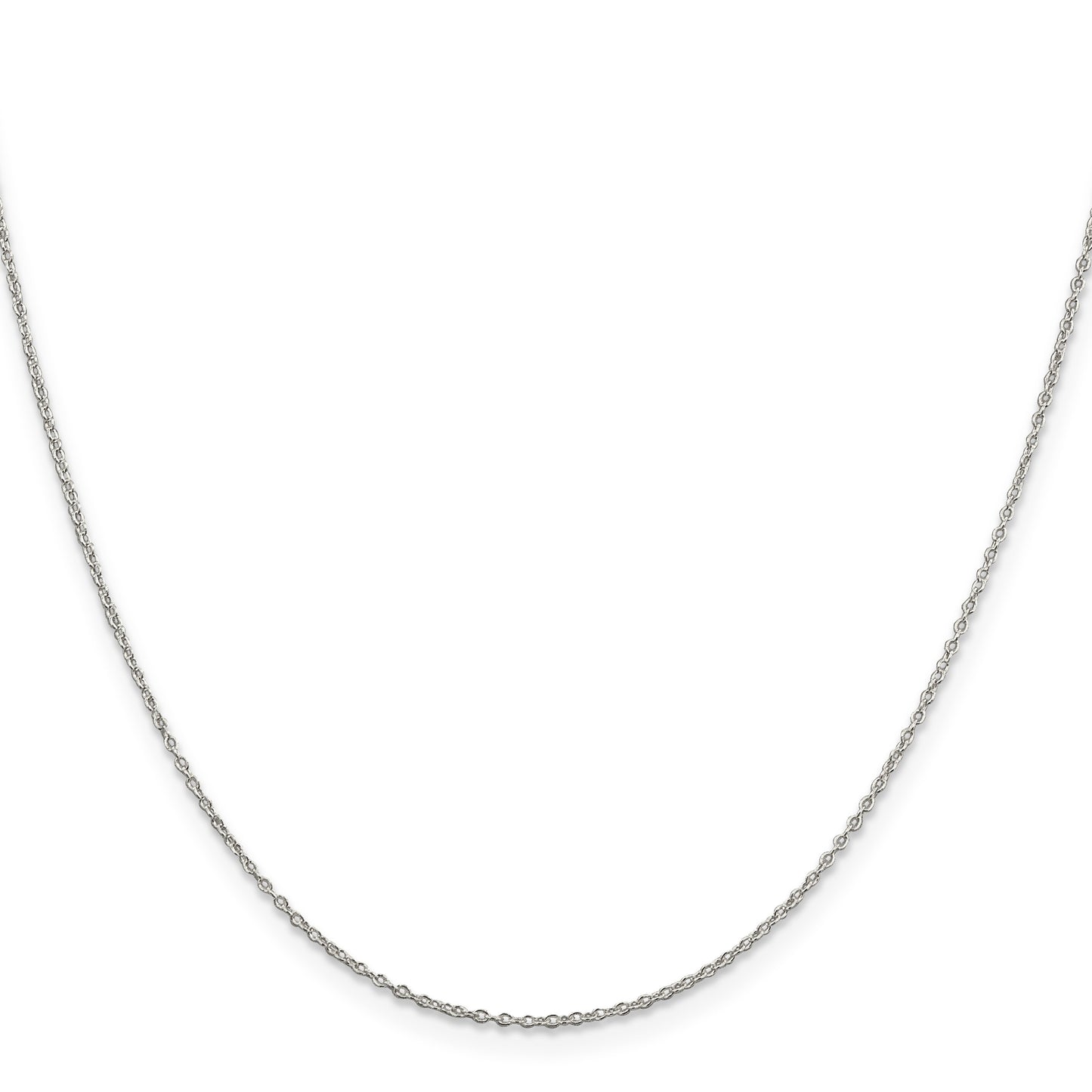 Sterling Silver Rhodium-plated 1.1mm Forzantine Cable Chain w/4in ext.