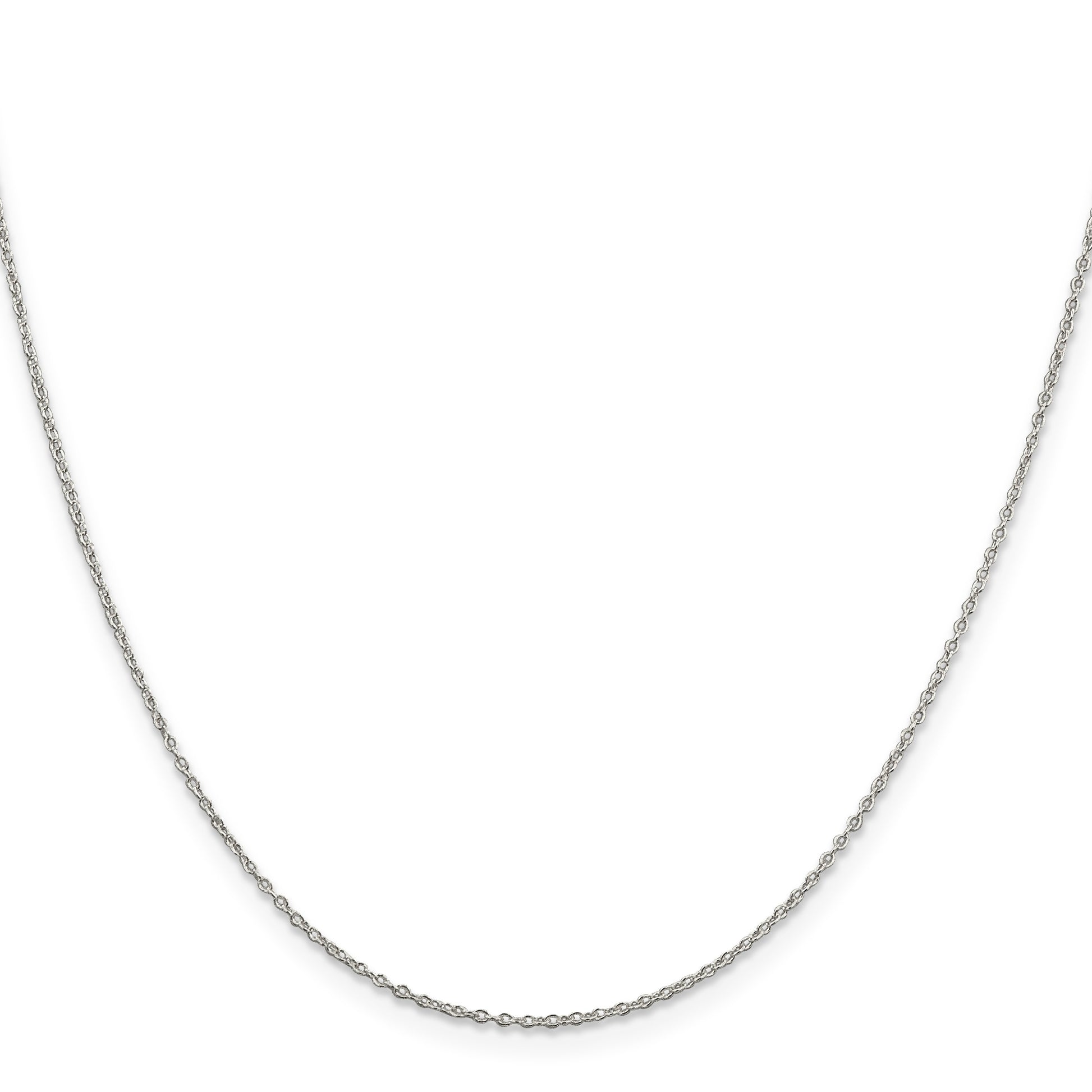 Sterling Silver Rhodium-plated 1.1mm Forzantine Cable Chain w/4in ext.