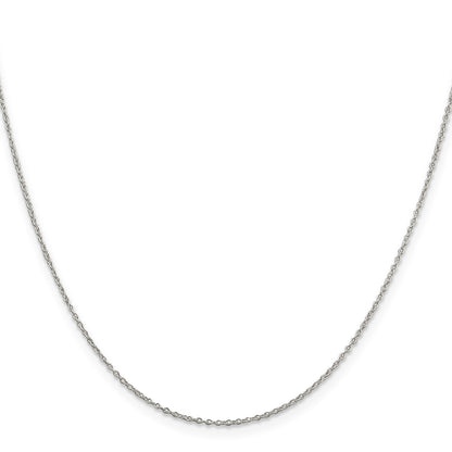 Sterling Silver Rhodium-plated 1.1mm Forzantine Cable Chain w/4in ext.