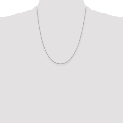 Sterling Silver Rhodium-plated 1.1mm Forzantine Cable Chain w/4in ext.