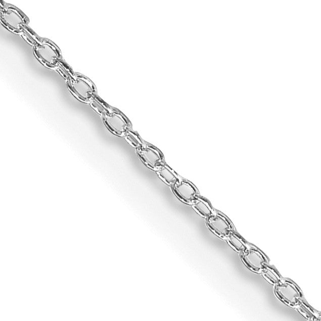 Sterling Silver Rhodium-plated 1.1mm Forzantine Cable Chain w/4in ext.