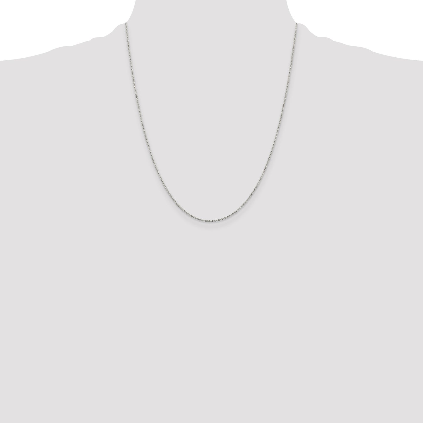 Sterling Silver 1.30mm Forzantine Cable Chain w/4in ext.