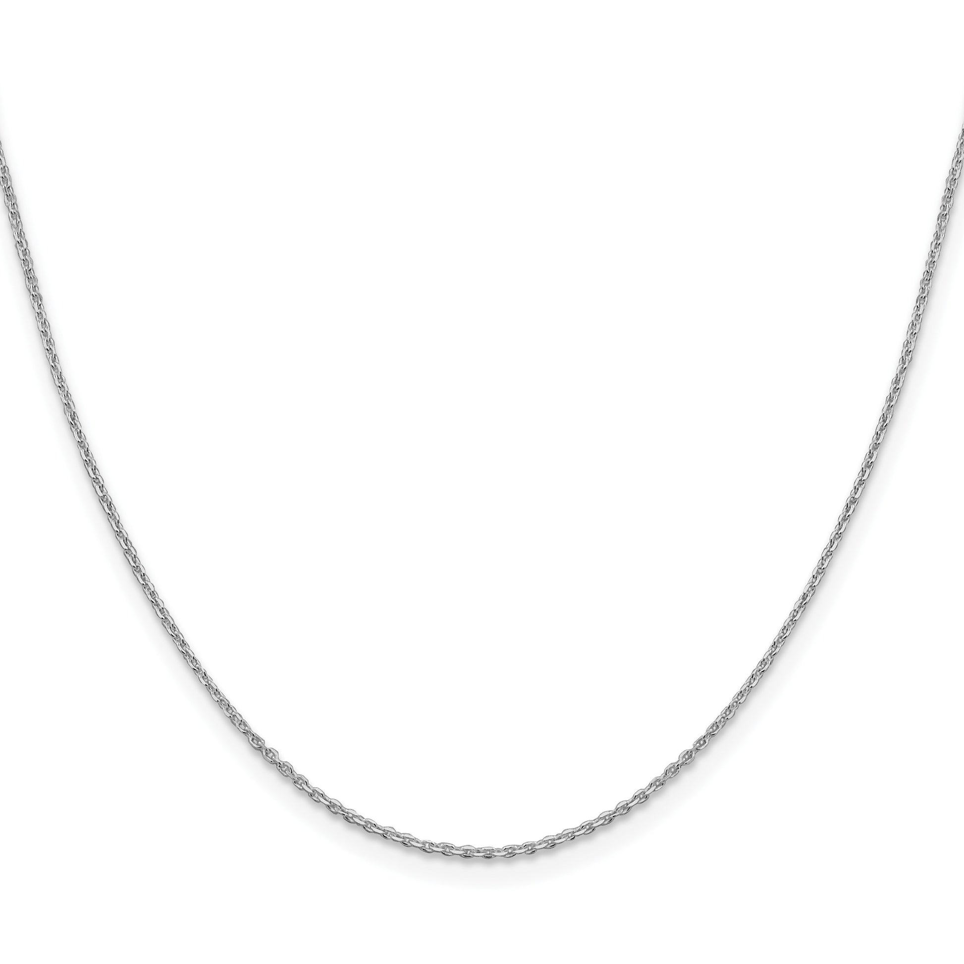 Sterling Silver Rhodium-plated 1.25mm Diamond-cut Forzantine Cable Chain