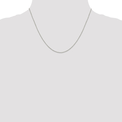 Sterling Silver Rhodium-plated 1.25mm Diamond-cut Forzantine Cable Chain