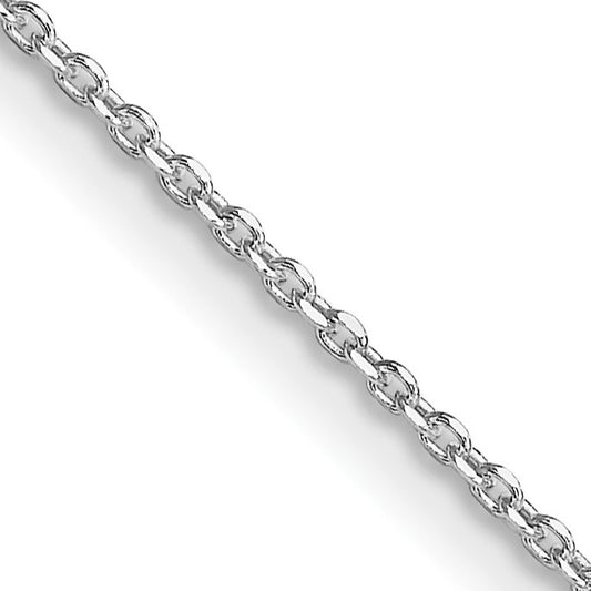 Sterling Silver Rhodium-plated 1.25mm Diamond-cut Forzantine Cable Chain