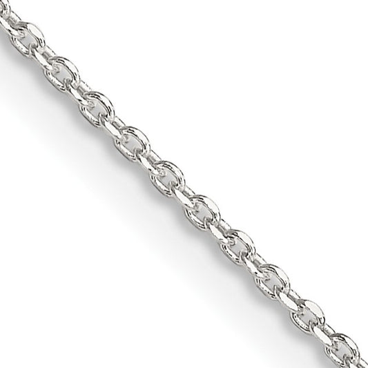 Sterling Silver 1.25mm Diamond-cut Forzantine Cable Chain w/4in ext.