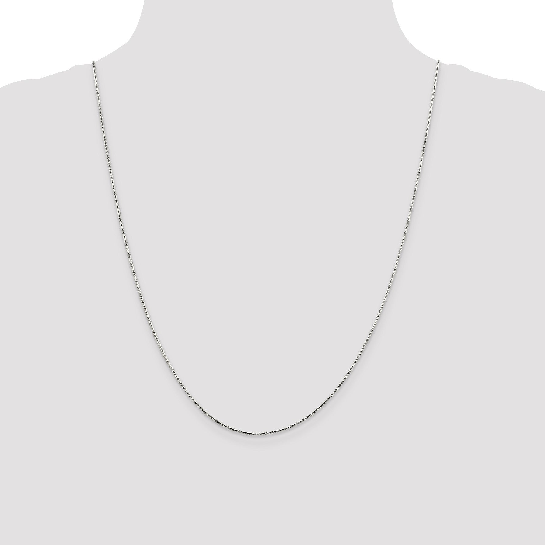 Sterling Silver 1mm Oval Box Chain