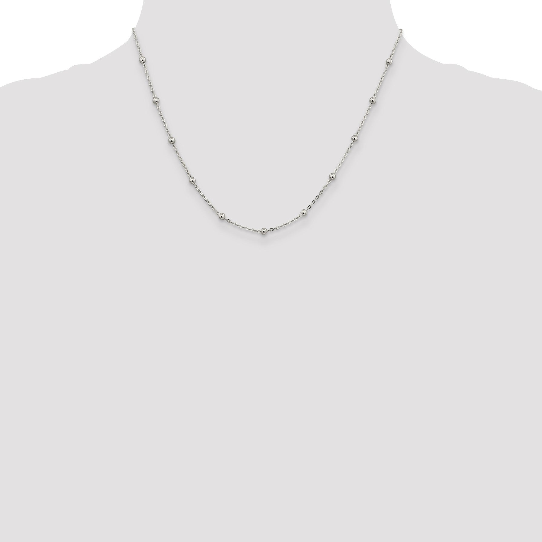 Sterling Silver 1.3mm Fancy Beaded Chain