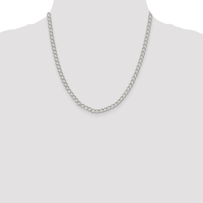 Sterling Silver 4.5mm Half round Wire Open Curb Chain