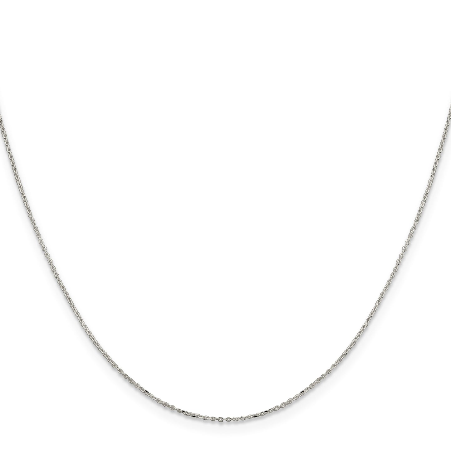 Sterling Silver 1mm 8 Sided D/C Cable Chain w/4in ext.