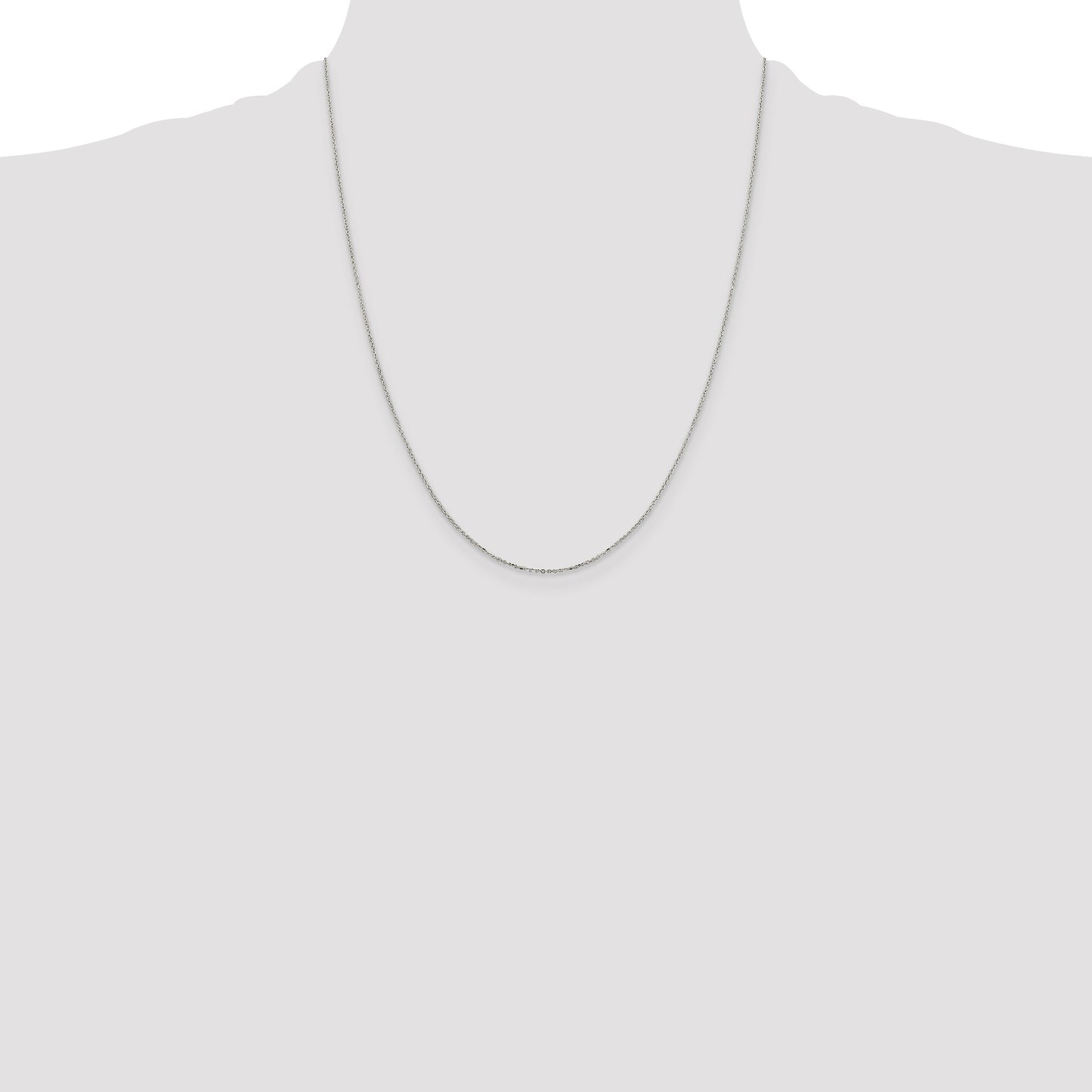 Sterling Silver 1mm 8 Sided D/C Cable Chain w/4in ext.