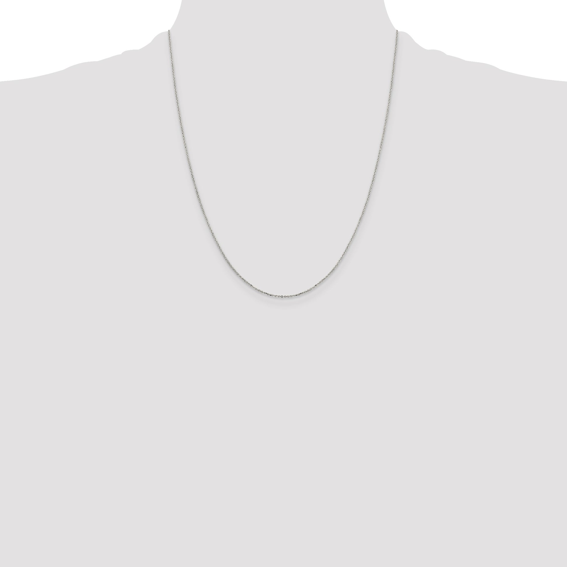 Sterling Silver 1mm 8 Sided D/C Cable Chain w/4in ext.