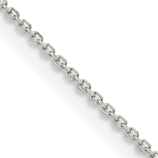 Sterling Silver 1mm 8 Sided D/C Cable Chain w/4in ext.
