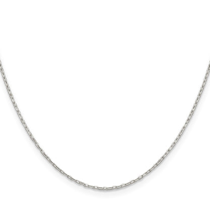 Sterling Silver 1mm Diamond-cut Long Link Cable Chain w/4in ext.