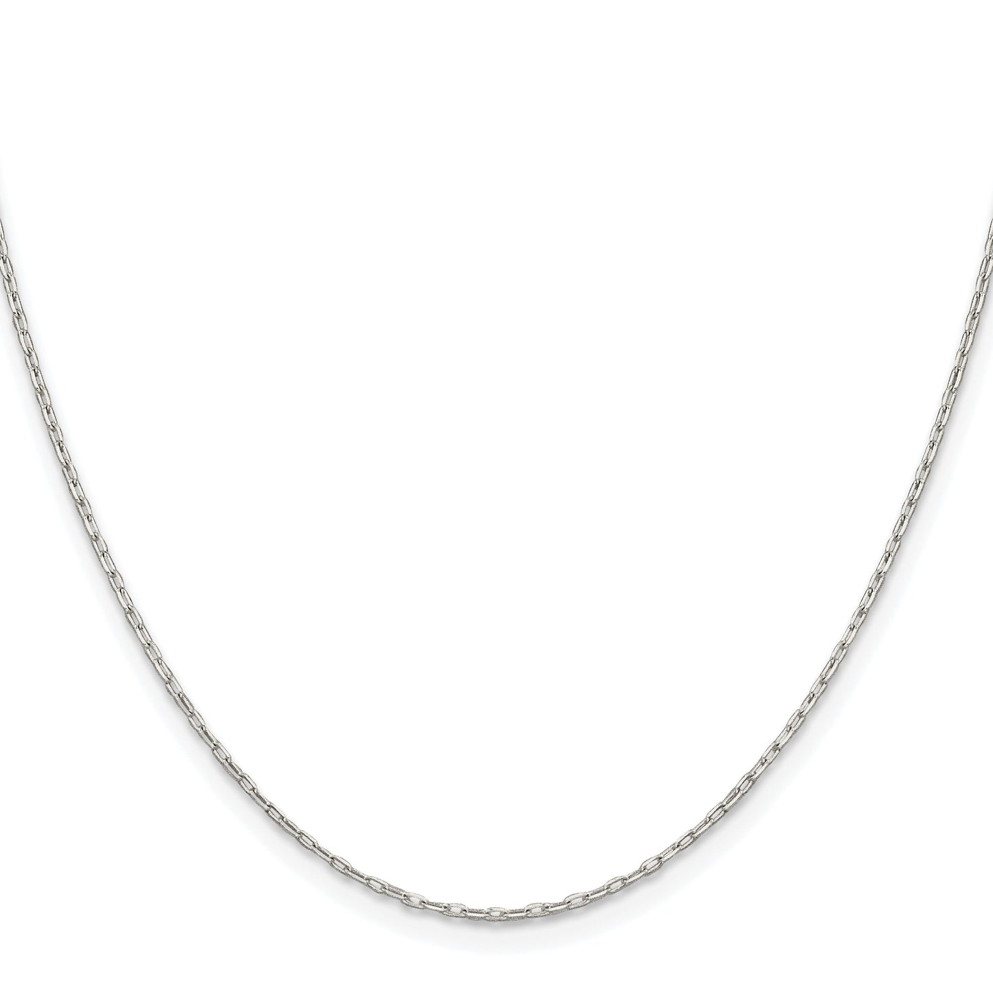 Sterling Silver Rhodium-plated 1mm Diamond-cut Long Link Cable Chain