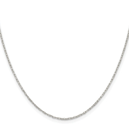 Sterling Silver Rhodium-plated 1mm Diamond-cut Long Link Cable Chain w/2in