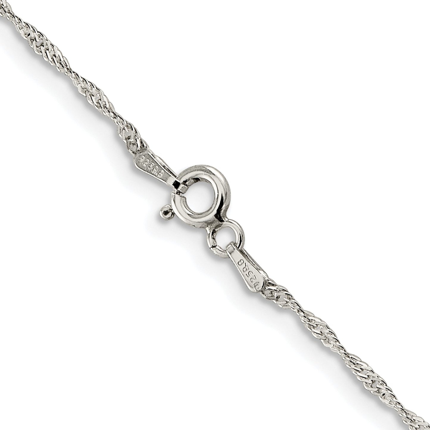 Sterling Silver Rhodium-plated 1mm Diamond-cut Long Link Cable Chain