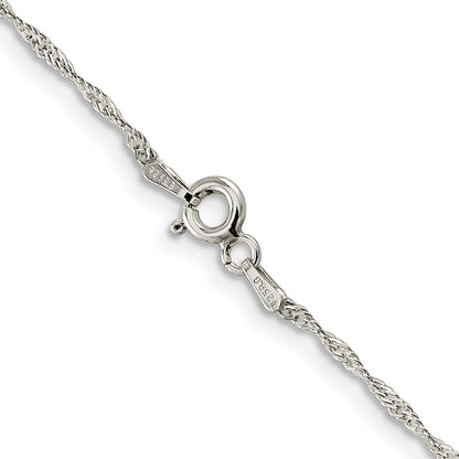 Sterling Silver Rhodium-plated 1mm Diamond-cut Long Link Cable Chain