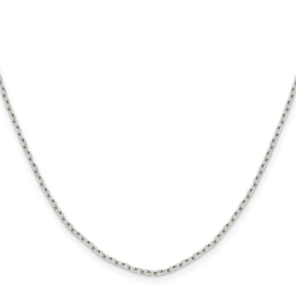 Sterling Silver 1.65mm Diamond-cut Long Link Cable Chain w/2in ext.