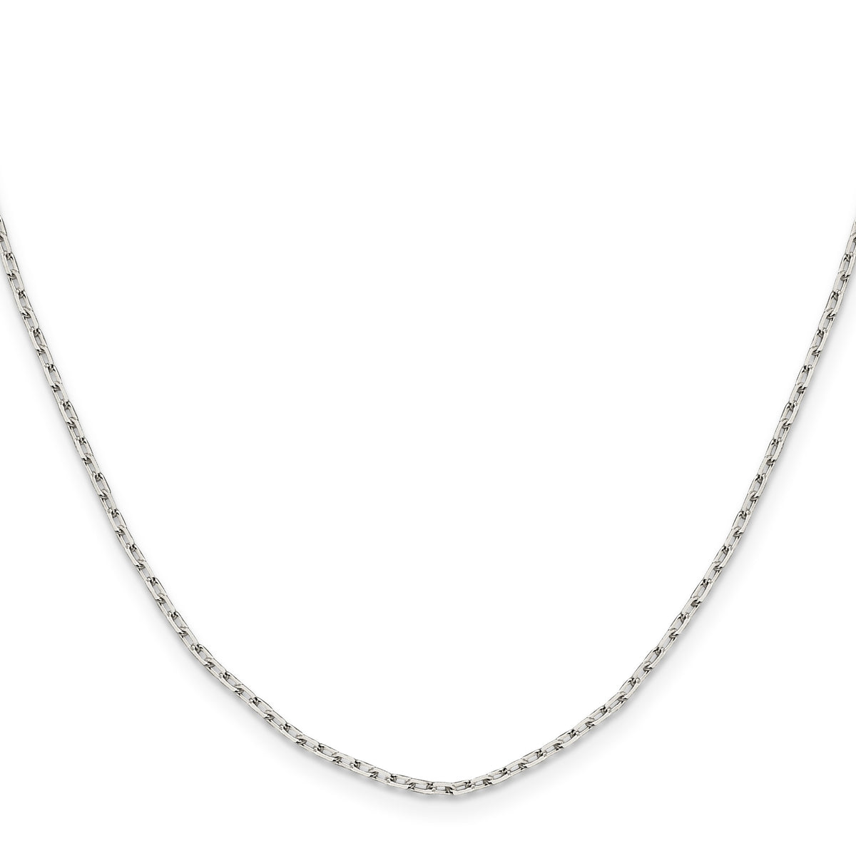 Sterling Silver 1.65mm Diamond-cut Long Link Cable Chain