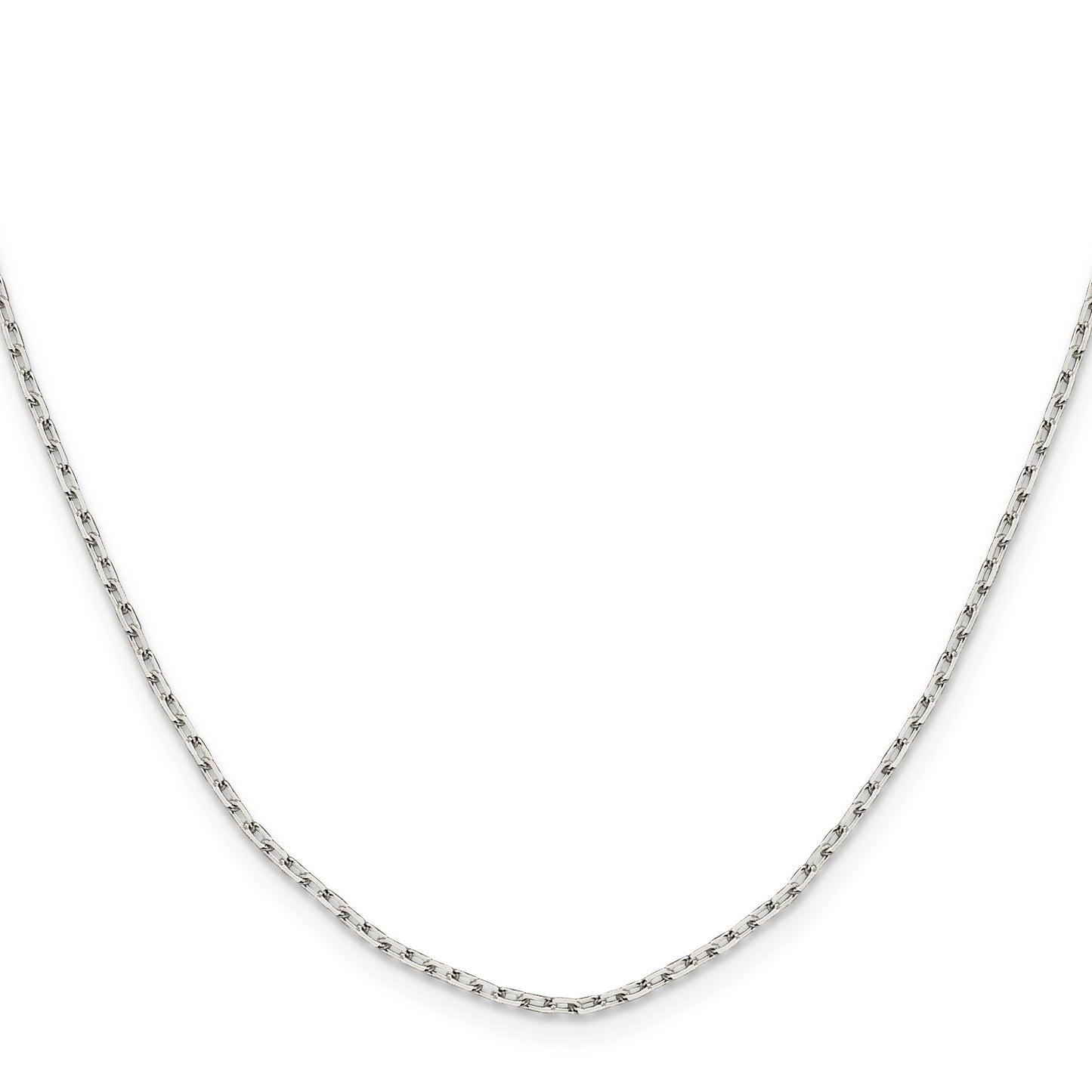 Sterling Silver 1.65mm Diamond-cut Long Link Cable Chain