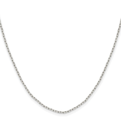 Sterling Silver Rhodium-plated 1.65mm Diamond-cut Long Link Cable Chain