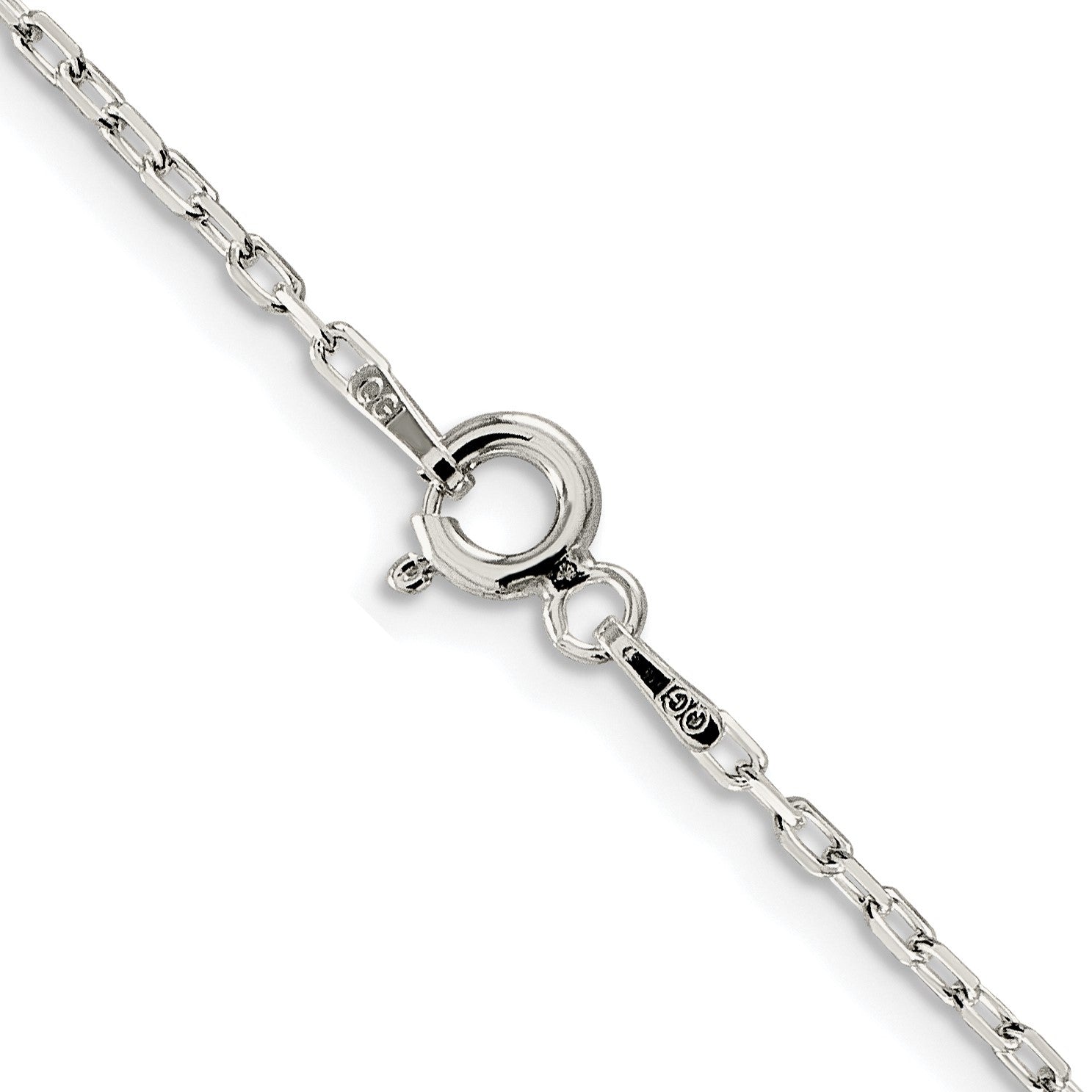 Sterling Silver Rhodium-plated 1.65mm Diamond-cut Long Link Cable Chain