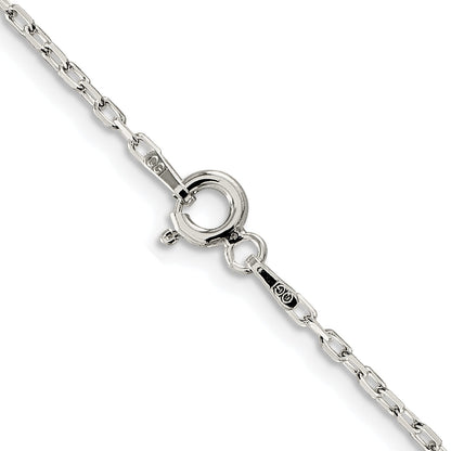 Sterling Silver Rhodium-plated 1.65mm Diamond-cut Long Link Cable Chain