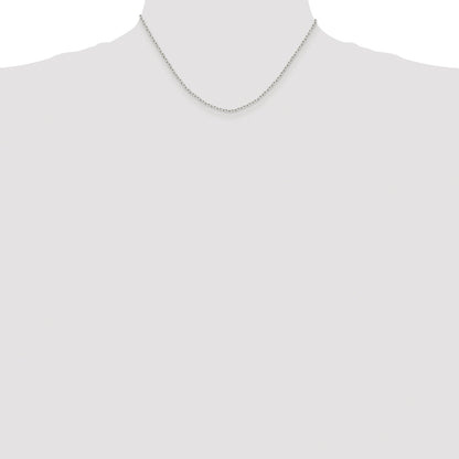 Sterling Silver Rhodium-plated 1.65mm Diamond-cut Long Link Cable Chain