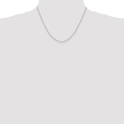 Sterling Silver Rhodium-plated 1.65mm Diamond-cut Long Link Cable Chain