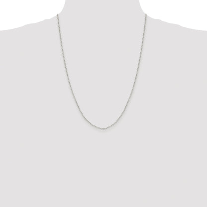 Sterling Silver Rhodium-plated 1.65mm Diamond-cut Long Link Cable Chain