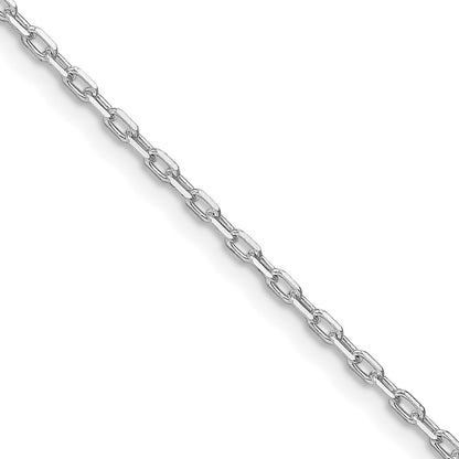 Sterling Silver Rhodium-plated 1.65mm Diamond-cut Long Link Cable Chain