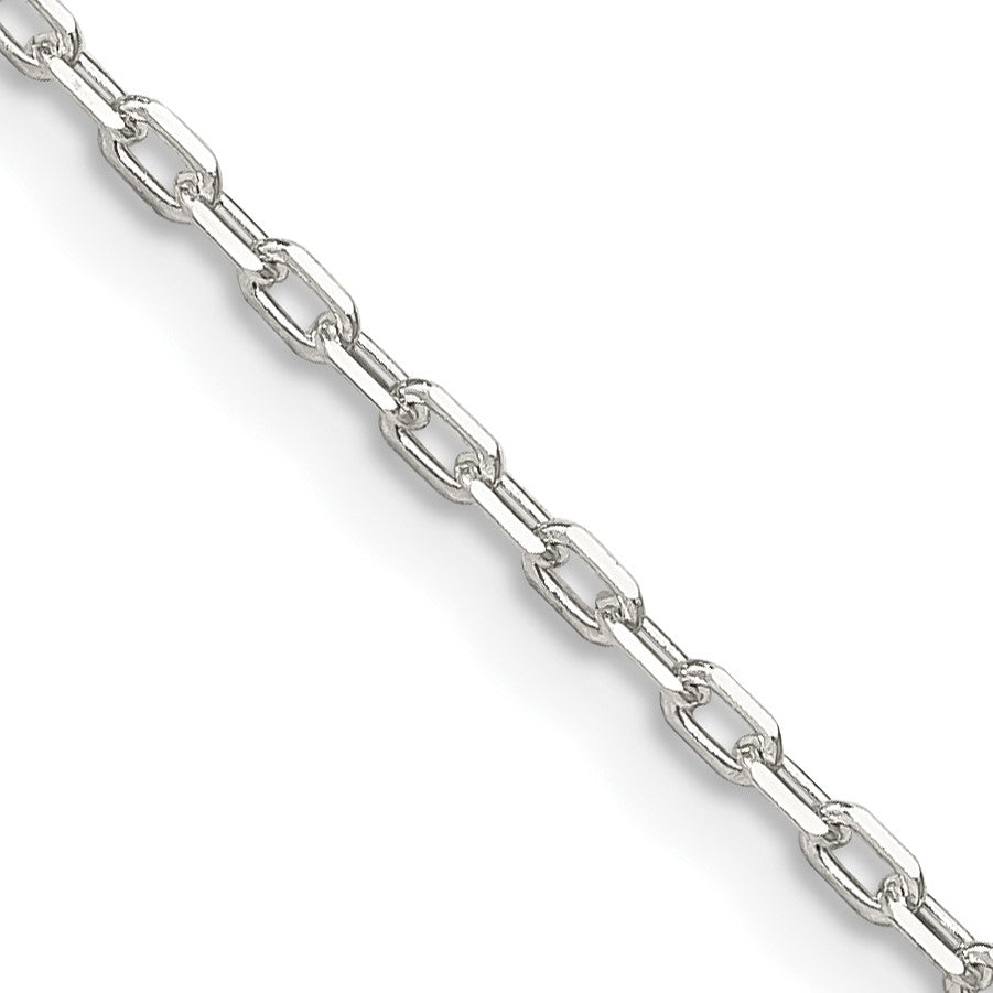 Sterling Silver 1.65mm Diamond-cut Long Link Cable Chain