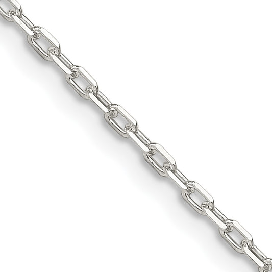 Sterling Silver 1.65mm Diamond-cut Long Link Cable Chain