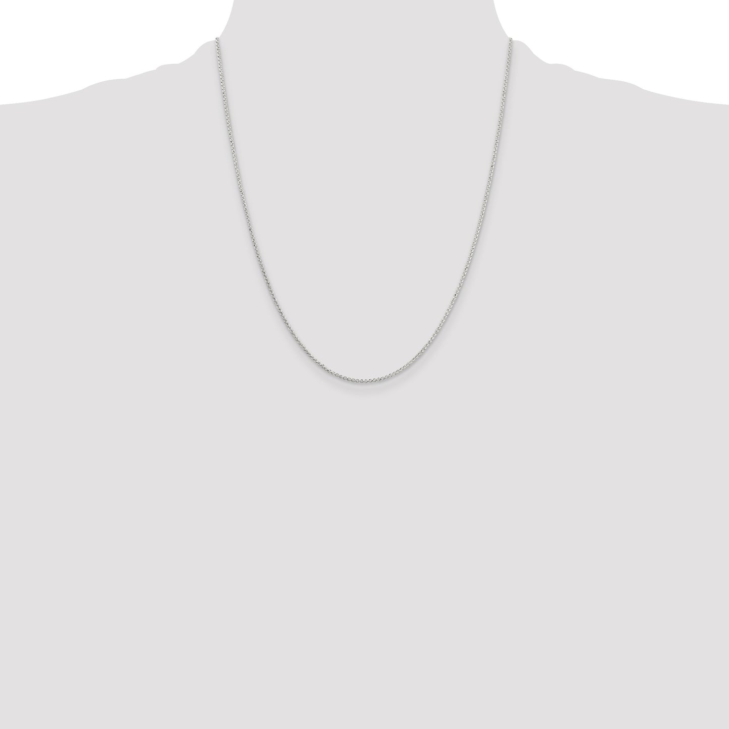 Sterling Silver 1.4mm Diamond-cut Rolo Chain