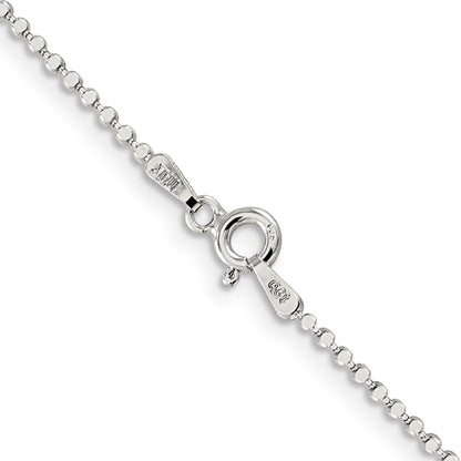 Sterling Silver 1.15mm Square Fancy Beaded Chain