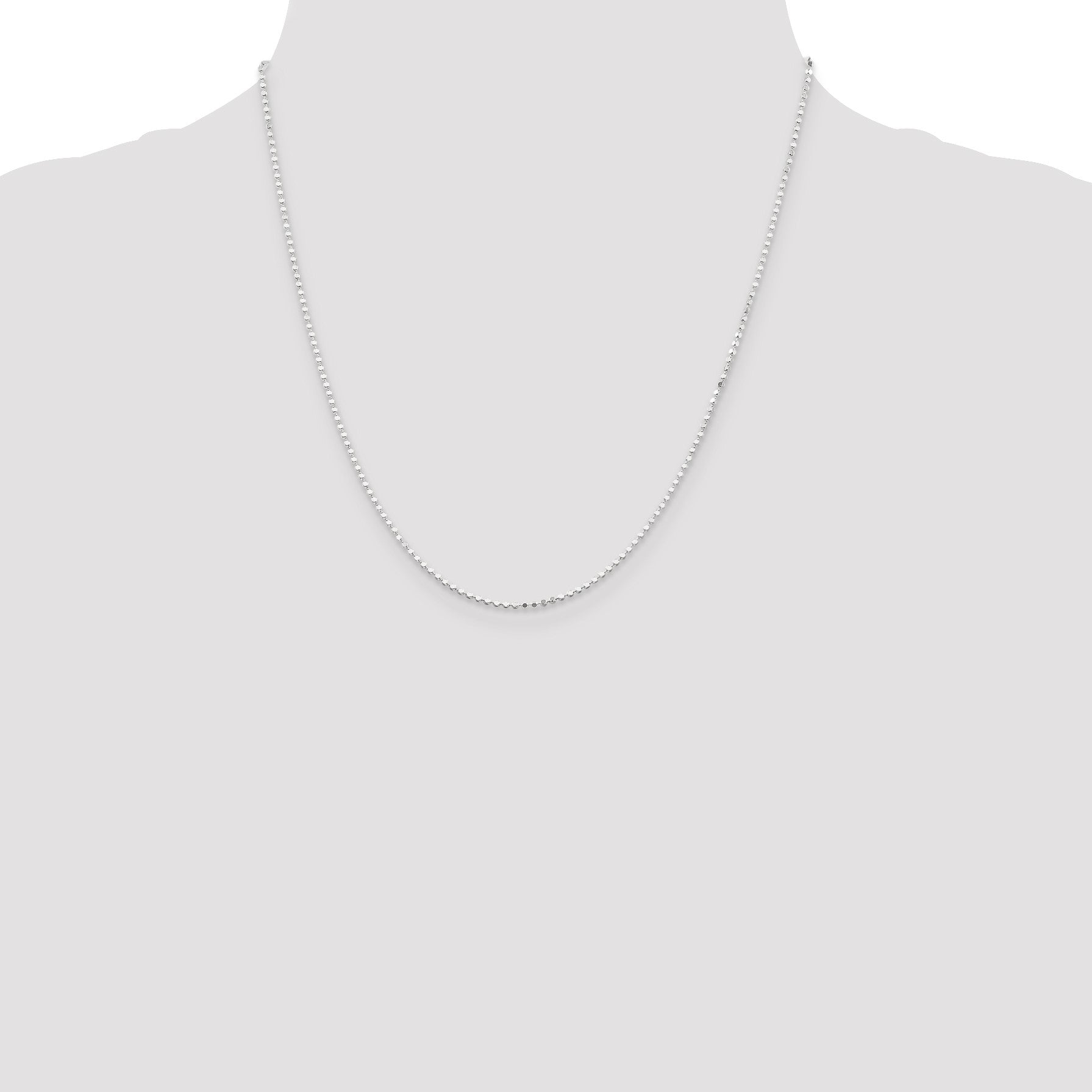 Sterling Silver 1.15mm Square Fancy Beaded Chain
