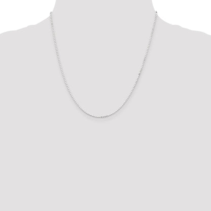 Sterling Silver 1.15mm Square Fancy Beaded Chain