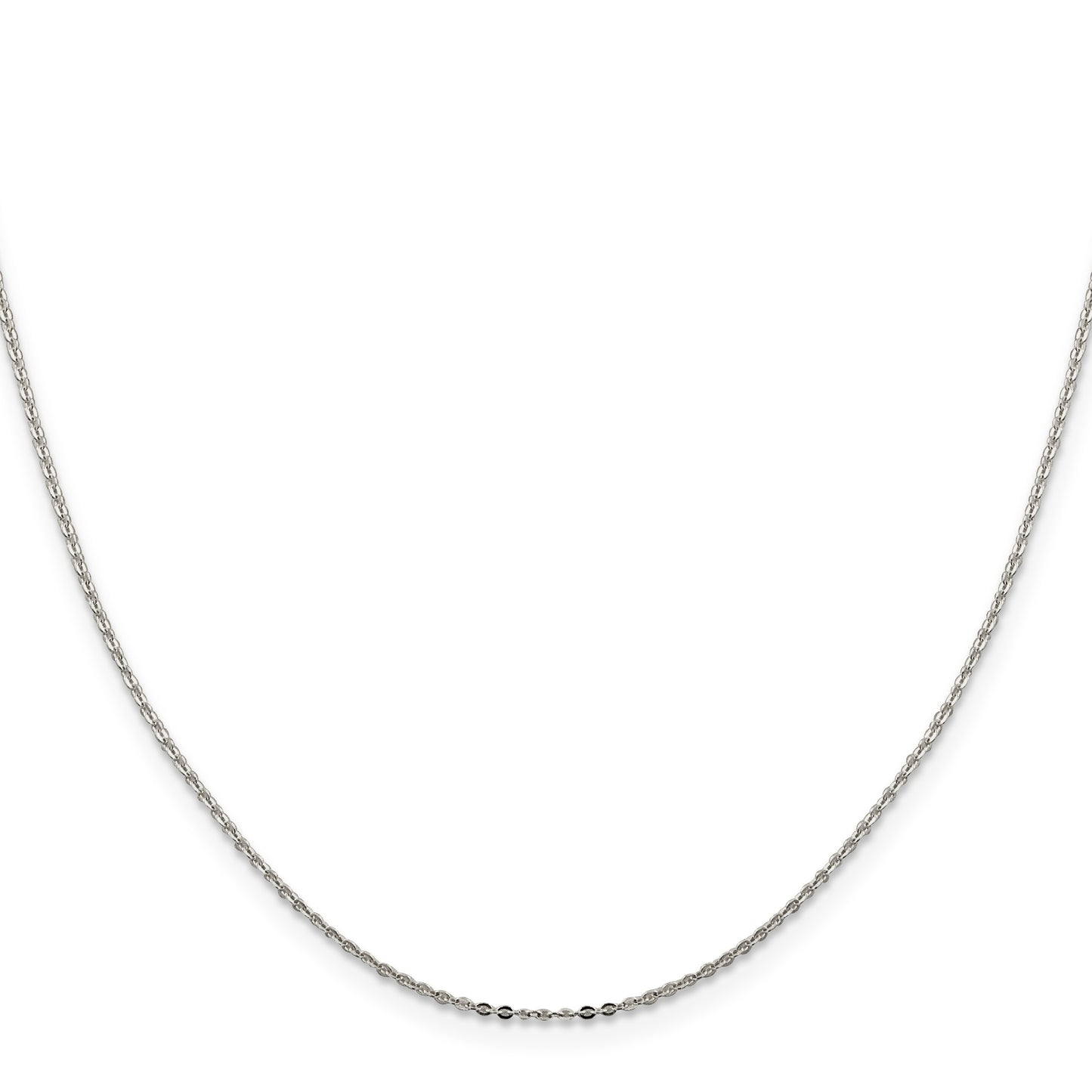 Sterling Silver .9mm Flat Link Cable Chain w/4in ext.