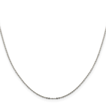 Sterling Silver .9mm Flat Link Cable Chain w/4in ext.