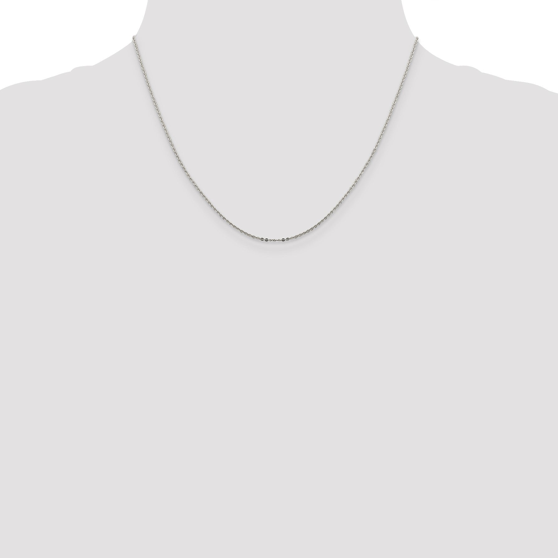 Sterling Silver .9mm Flat Link Cable Chain w/2in ext.