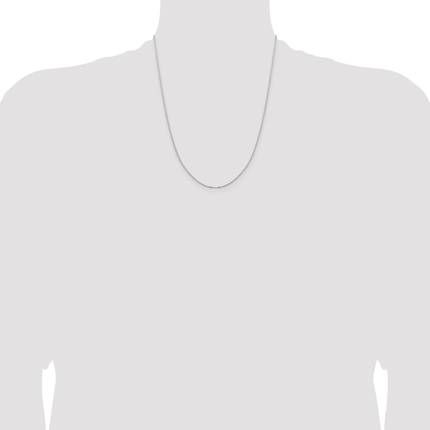 Sterling Silver .9mm Flat Link Cable Chain w/4in ext.